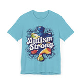 Autism Strong Puzzle Piece with Floral Accents T-Shirt