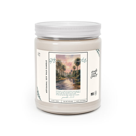 Streams of Water with Palm Trees Artisanal Candle