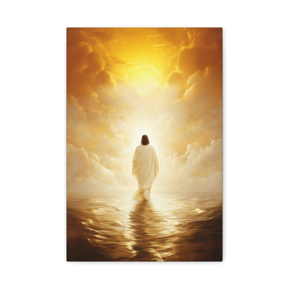 The Path of Light Canvas - Jesus Walking Towards the Dawn