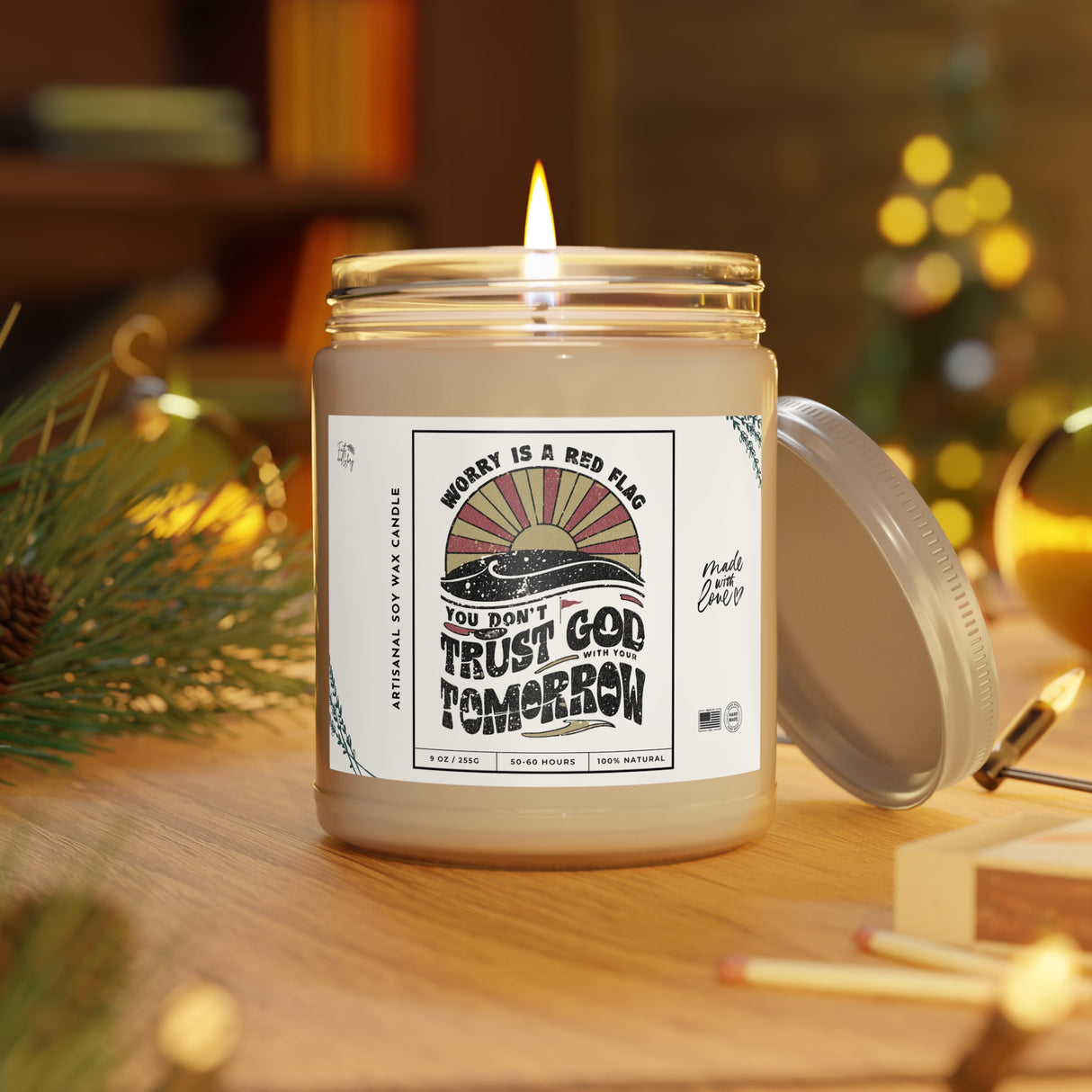Worry is a Red Flag Artisanal Soy Wax Candle