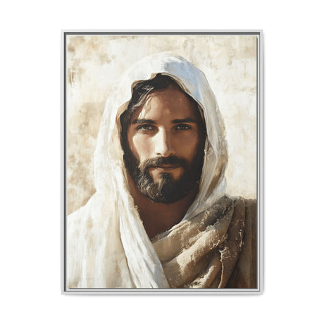 The Light of His Presence Framed Canvas - Jesus in Warm Reflection