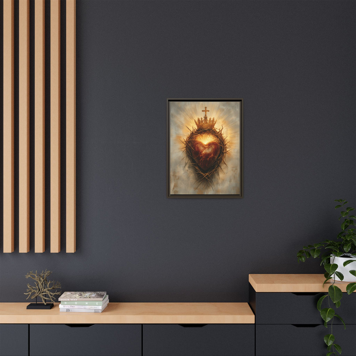 Sacred Heart of Jesus (Framed Canvas) - Eternal Love and Sacrifice