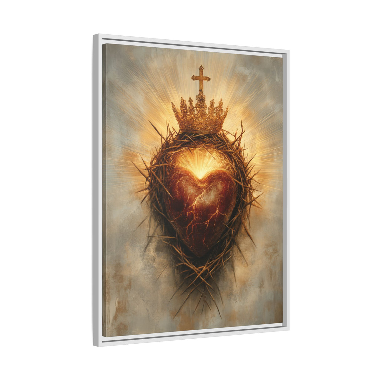 Sacred Heart of Jesus (Framed Canvas) - Eternal Love and Sacrifice