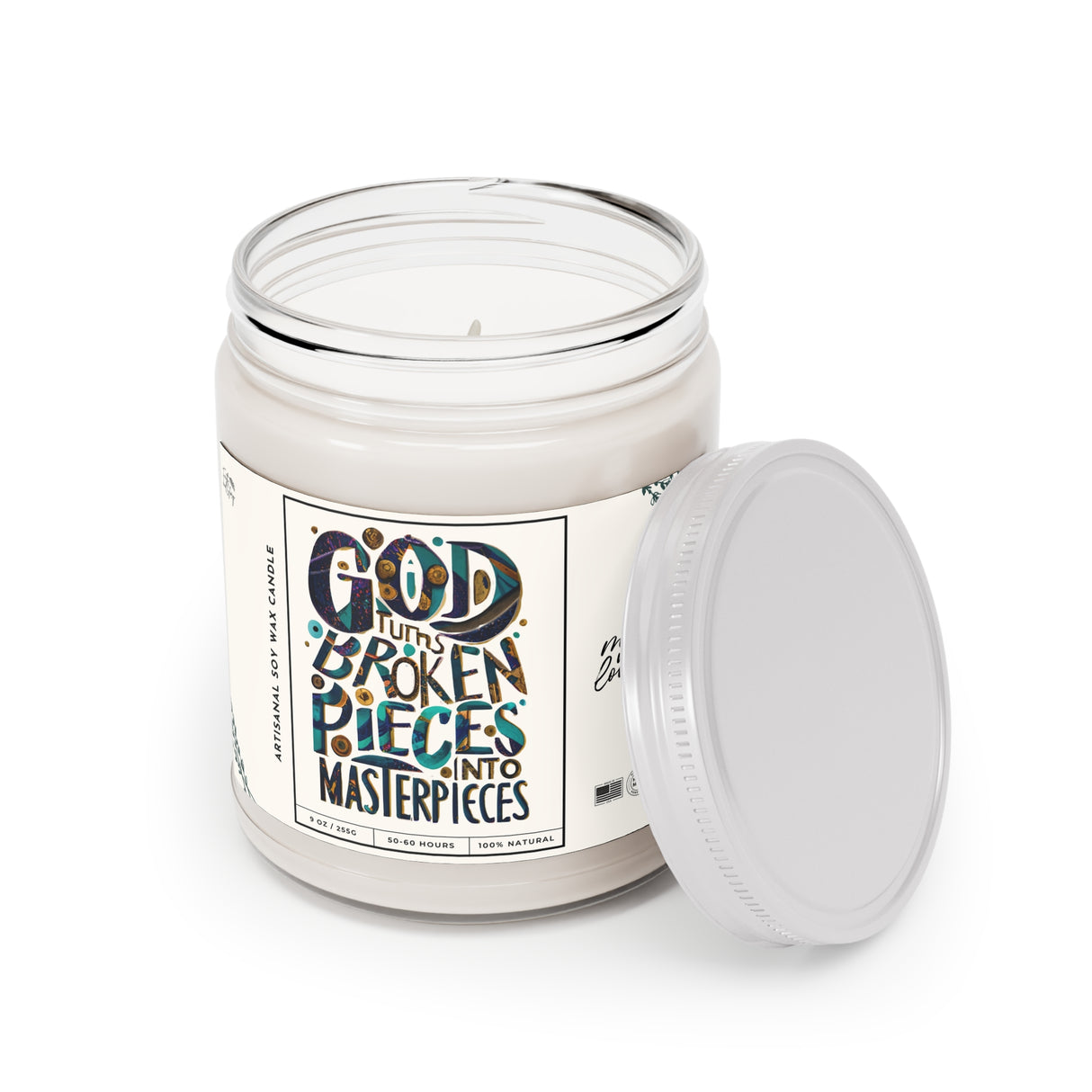 God Turns Broken Pieces Into Masterpieces Artisanal Candle