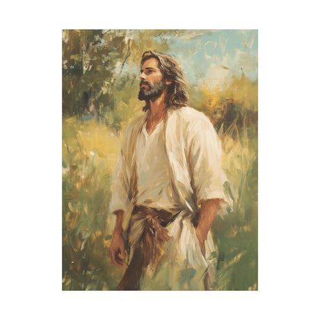 The Guiding Presence Canvas - Jesus Among the Fields