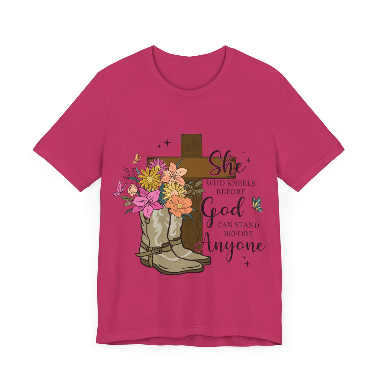 Faith and Strength Floral Cross T-Shirt