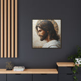 Christ Mosaic Framed Canvas - Divine Reflection