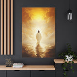 The Path of Light Canvas - Jesus Walking Towards the Dawn