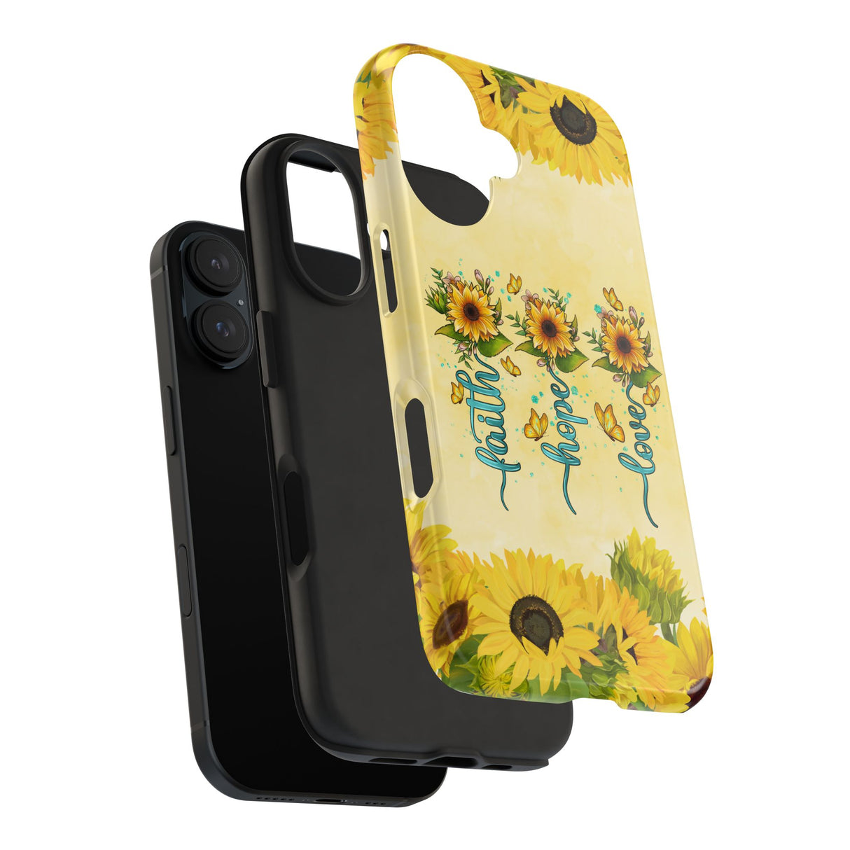 Faith, Hope, Love Sunflower Phone Case