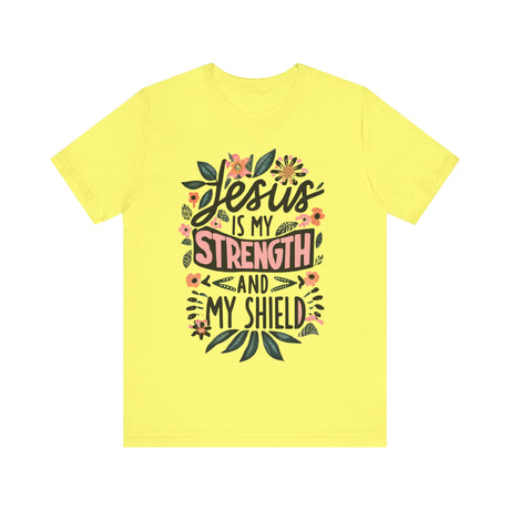 Jesus Is My Strength and Shield Floral T-Shirt