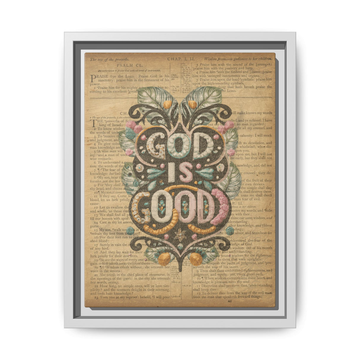 Timeless Wisdom - Proverbs & Psalms Framed Canvas